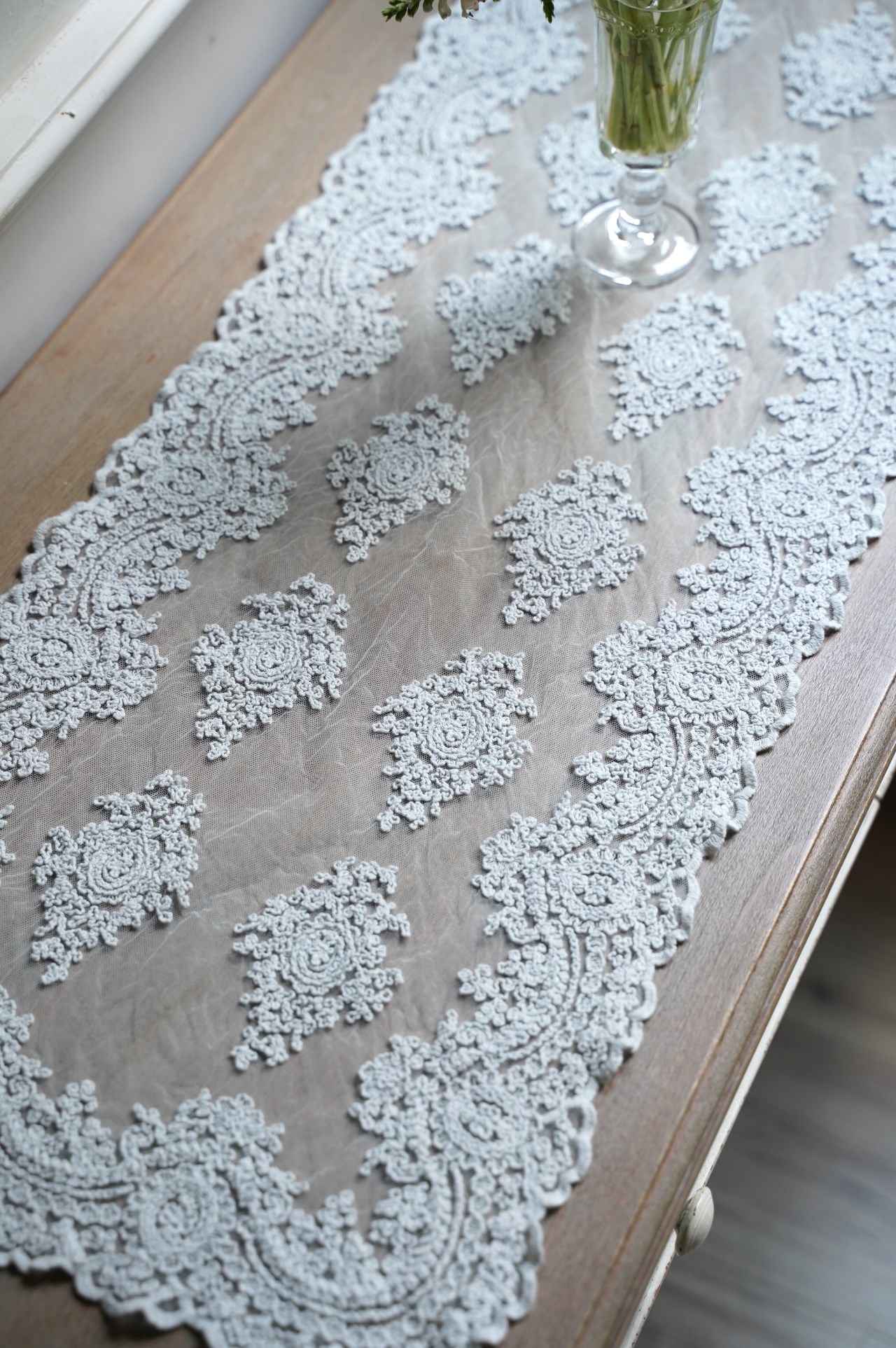{ CHEZ MOI }∞Luxury 蕾絲桌旗 40x90cm (兩色)