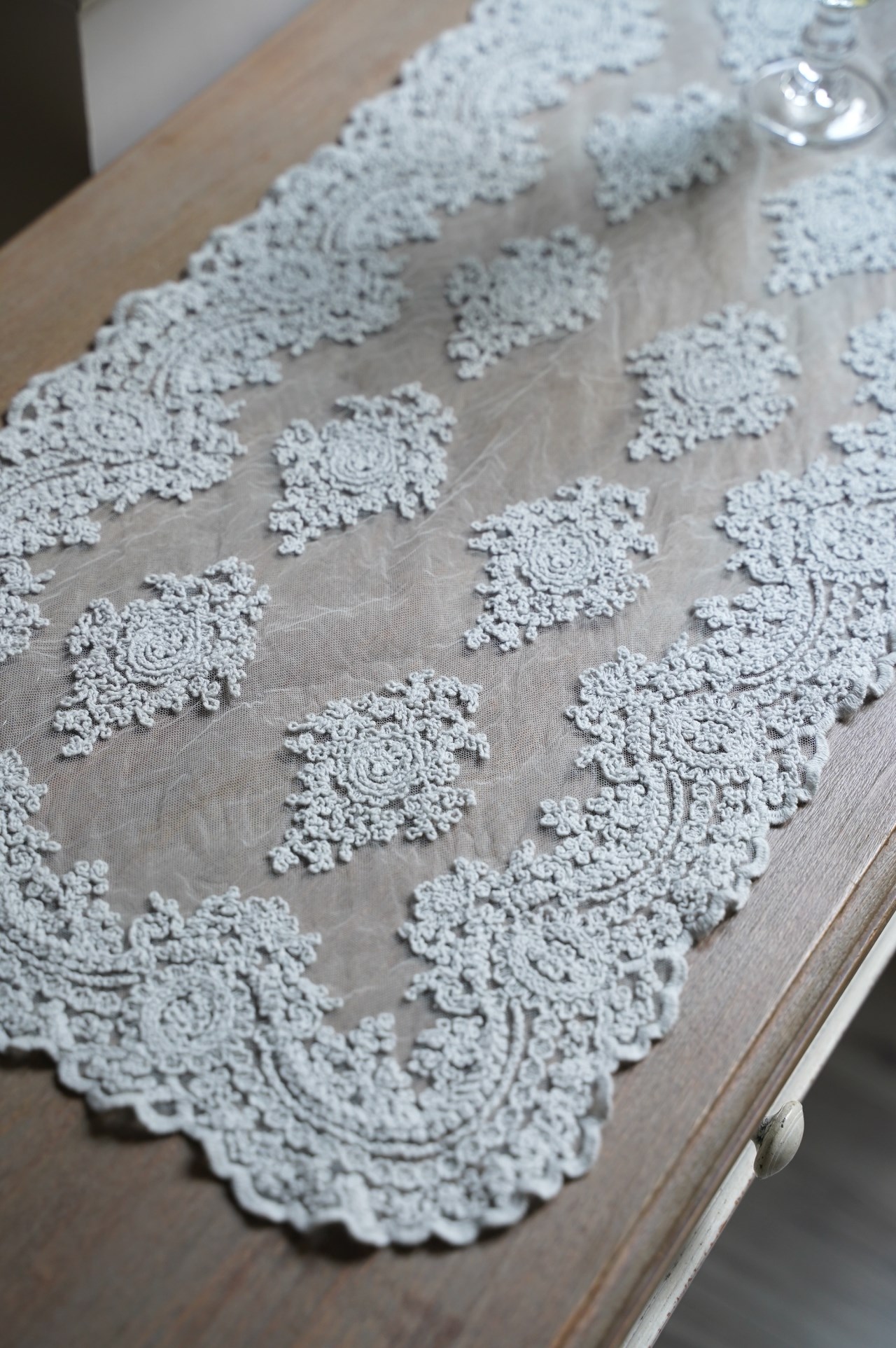 { CHEZ MOI }∞Luxury 蕾絲桌旗 40x90cm (兩色)