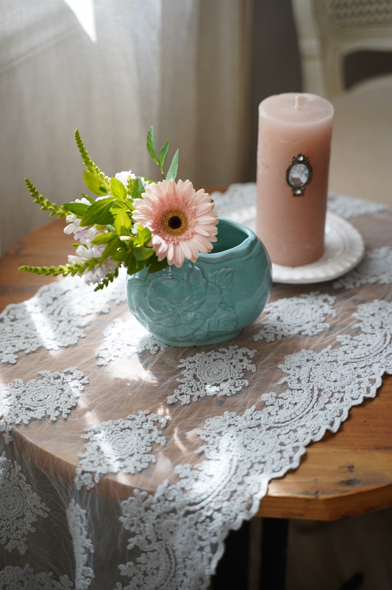{ CHEZ MOI }∞Luxury 蕾絲桌旗 40x90cm (兩色)