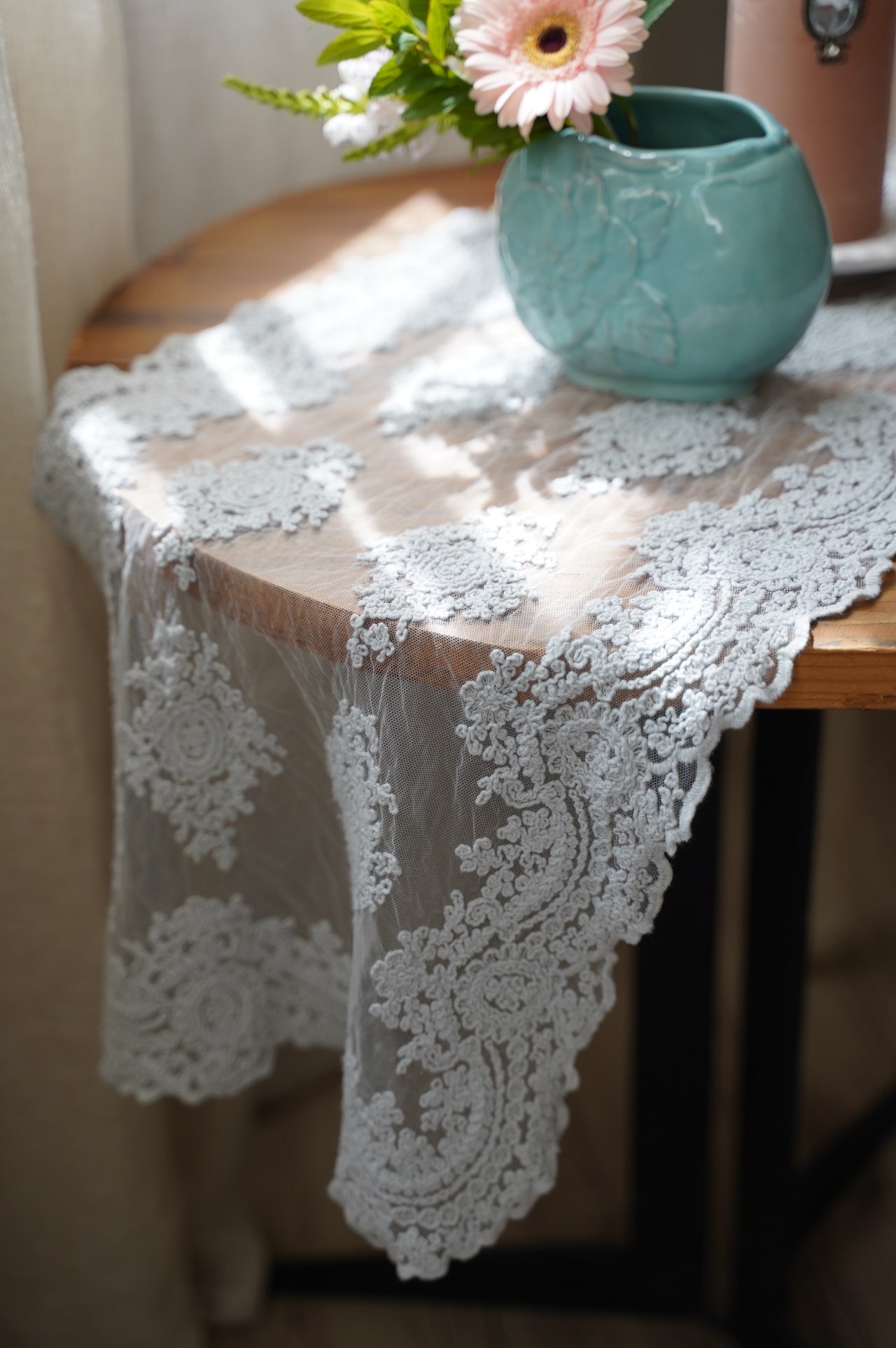 { CHEZ MOI }∞Luxury 蕾絲桌旗 40x90cm (兩色)