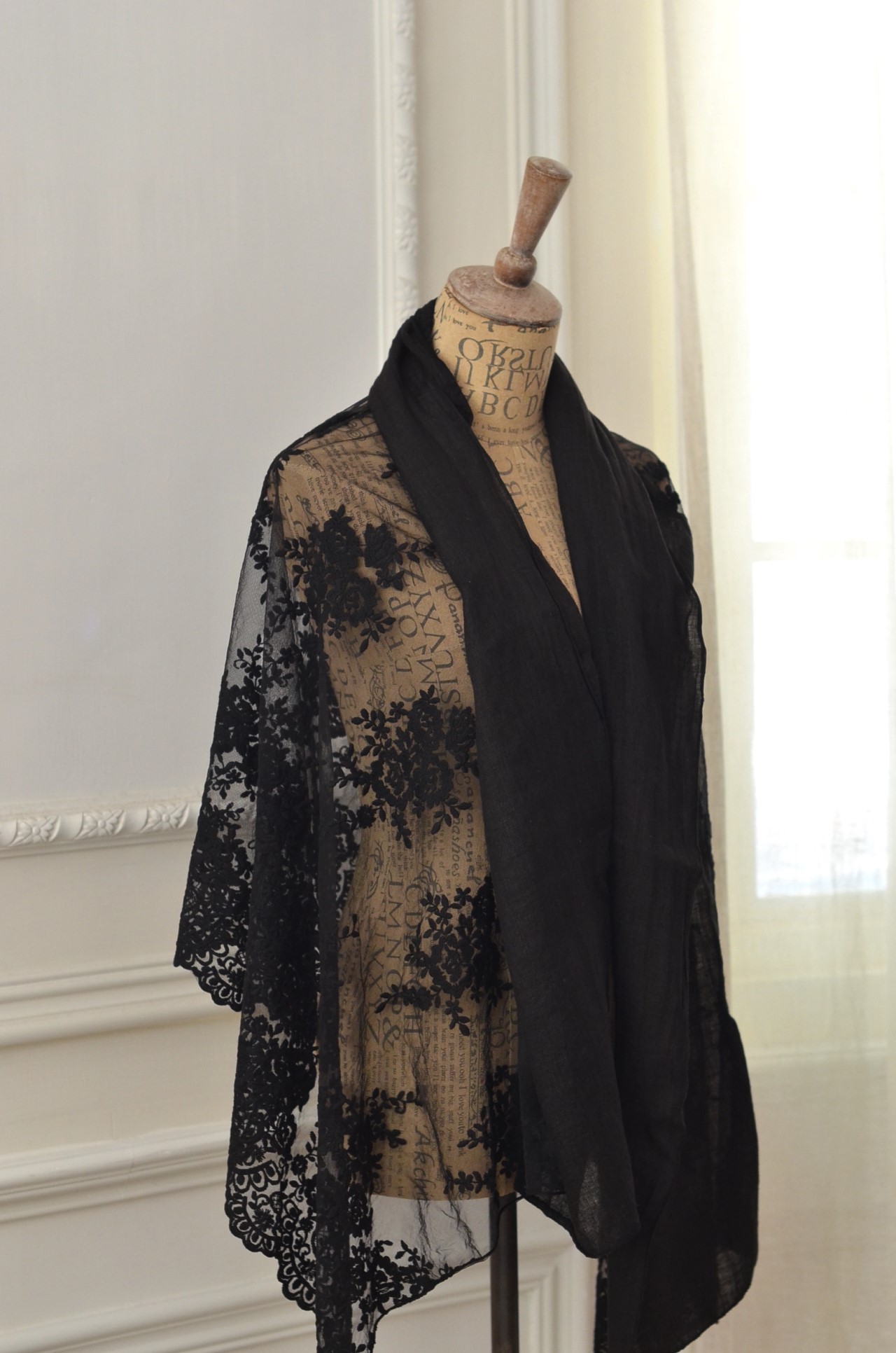 { Chez moi }∞ Provenza亞麻蕾絲圍巾 (4色)