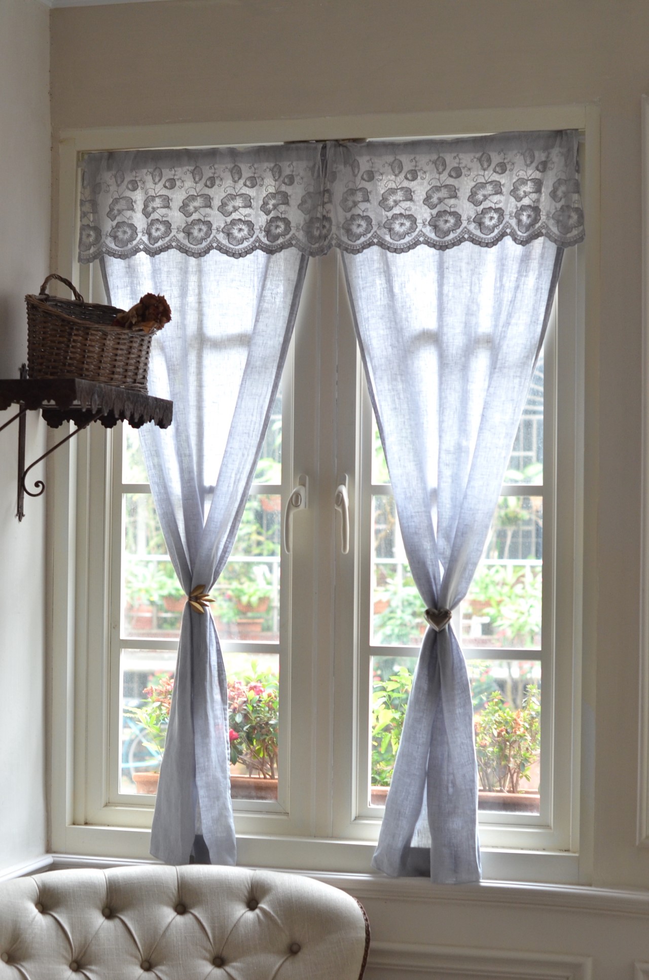 { CHEZ MOI } ∞Pizzo retro 亞麻掛簾 60x160cm (兩色)