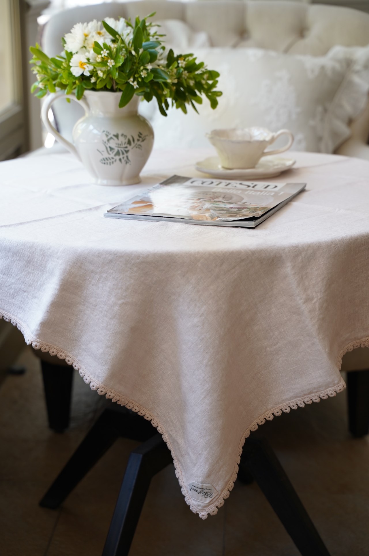 { CHEZ MOI }∞BonTon 亞麻桌巾100x100cm (2色)
