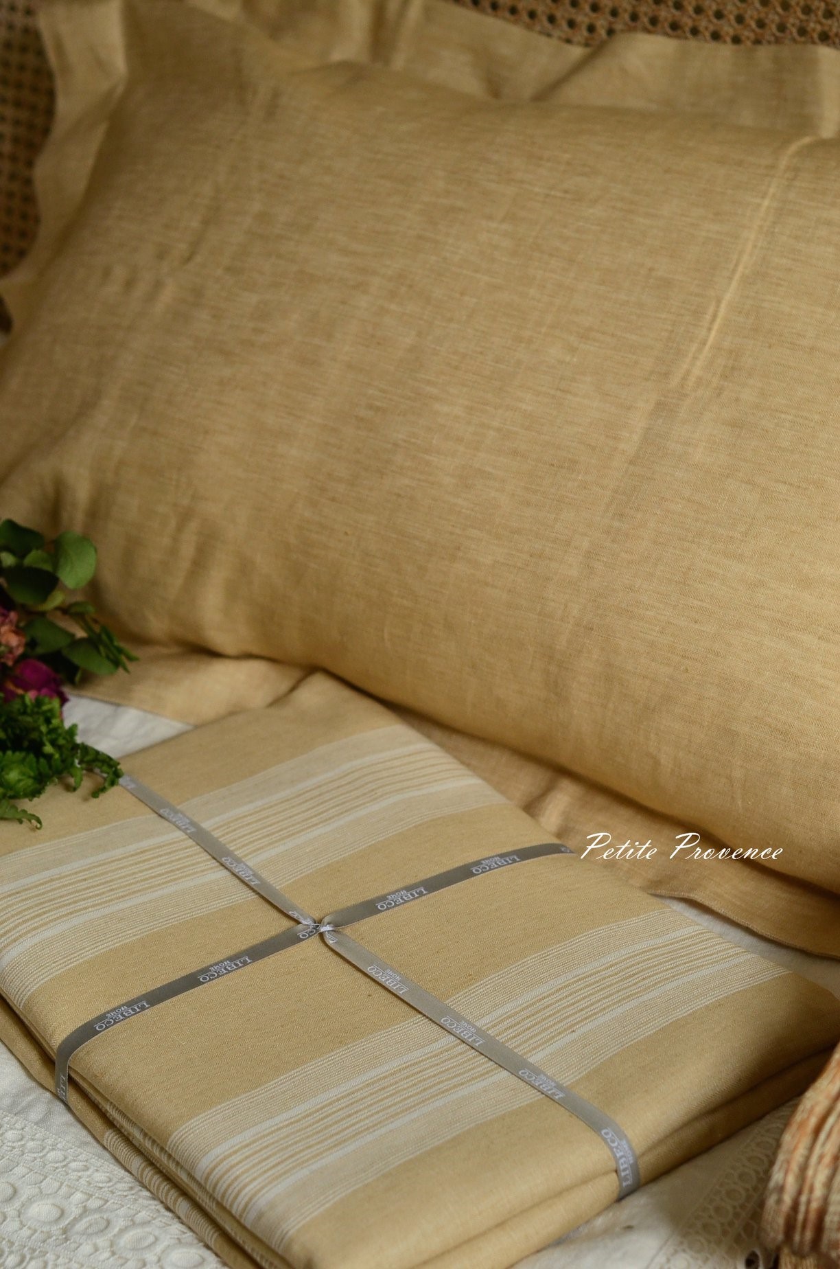 {LIBECO} ∞ Catalina Straw Stripe ∞ 亞麻寢具三件組 ∞ 標準雙人