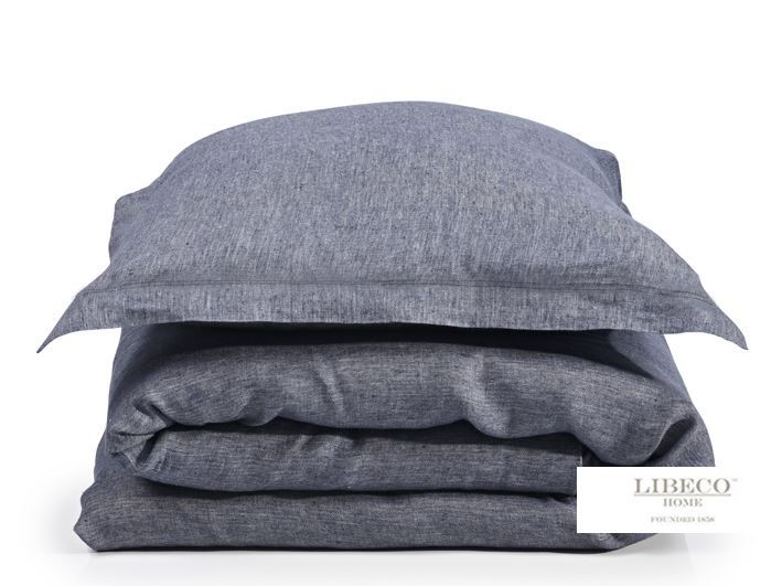 {LIBECO} ∞ Riggs-Navy  ∞ 亞麻寢具三件組 ∞ 標準雙人