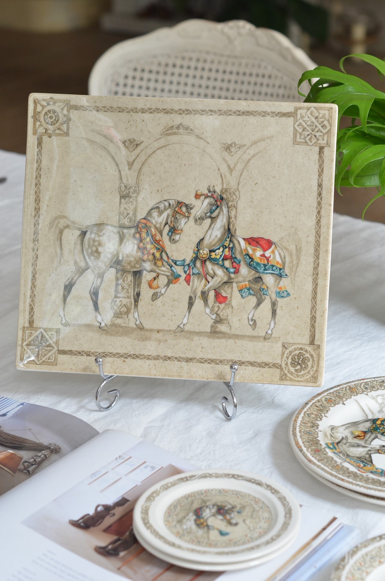 { Gienfrance }∞CHEVAUX DU VENT 方盤∞ 29.5x26.5cm