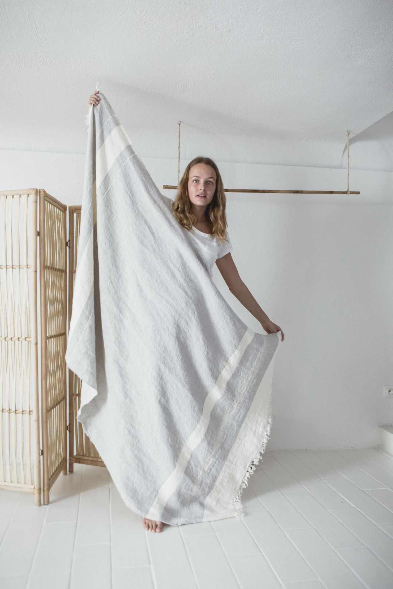{ LIBECO } ∞ Gent stripe 亞麻萬用毯∞110x180cm