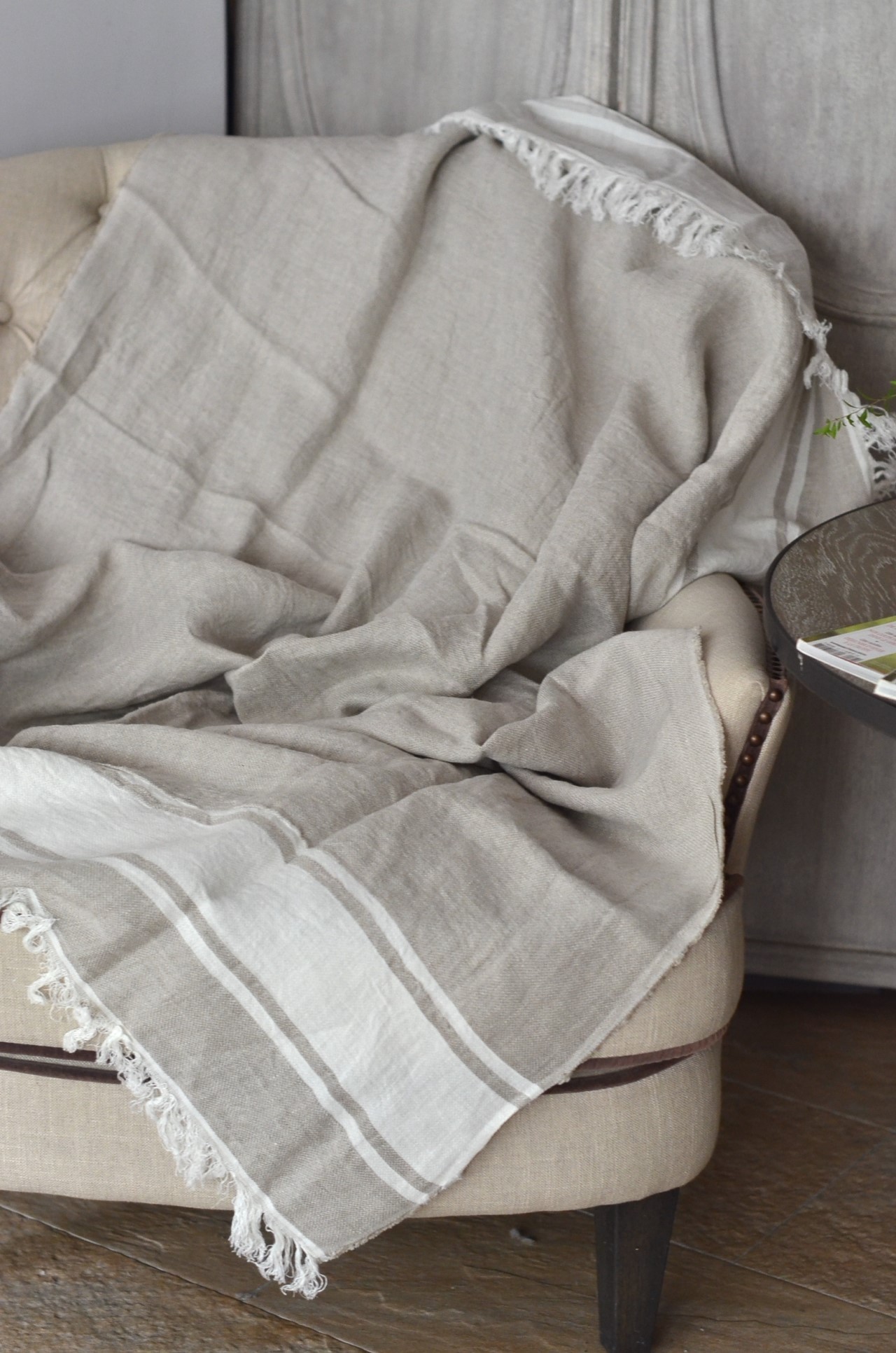 {LIBECO}∞ FLAX STRIPE  亞麻萬用毯 110x180cm