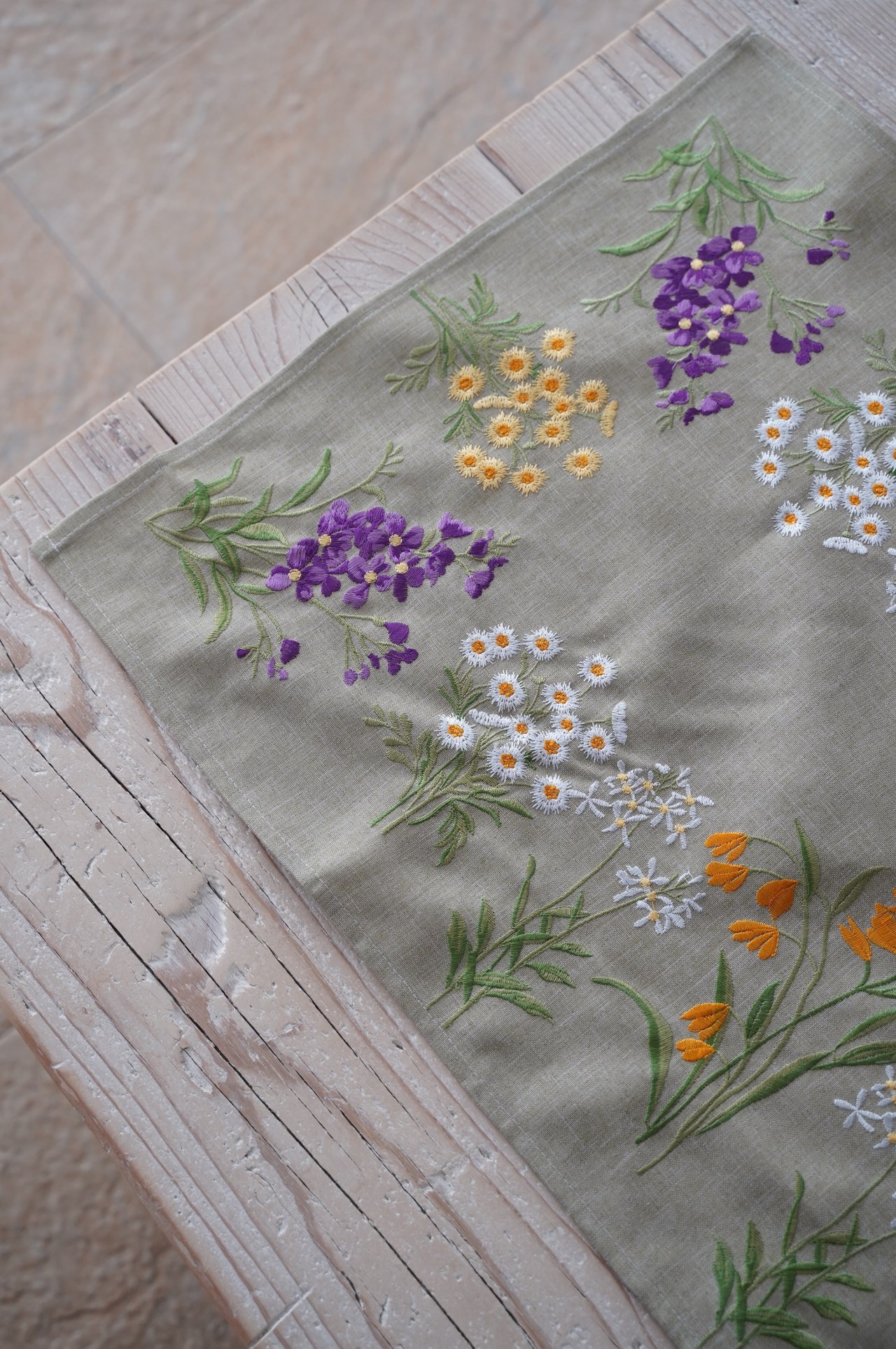 {ROLANDE.D}∞刺繡碎花桌旗 50x150cm