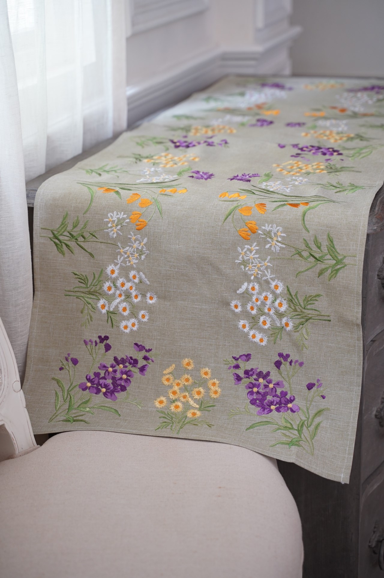{ROLANDE.D}∞刺繡碎花桌旗 50x150cm