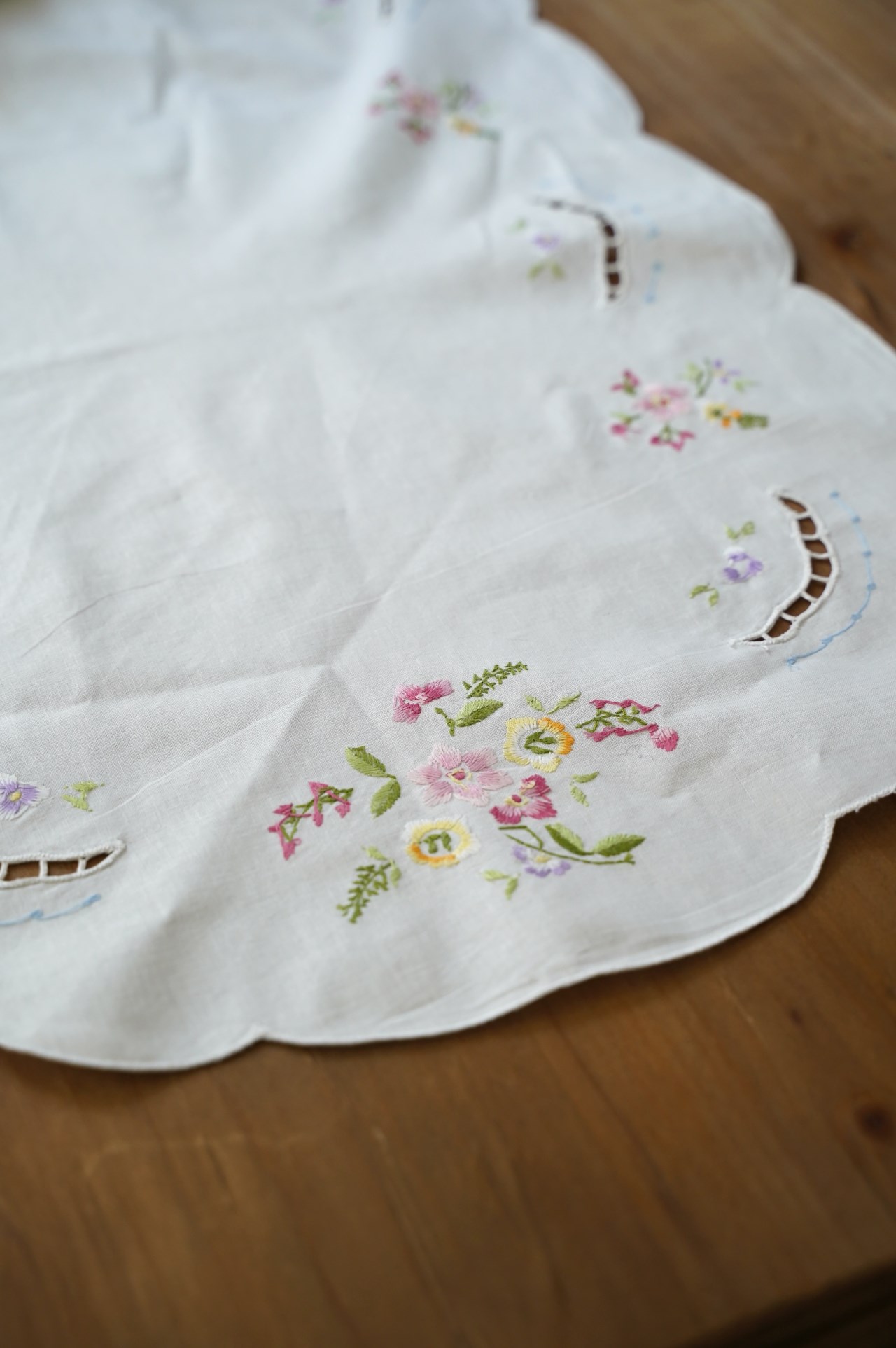 {ROLANDE.D} ∞ 刺繡蕾絲巾-刺繡小花∞45x135cm 