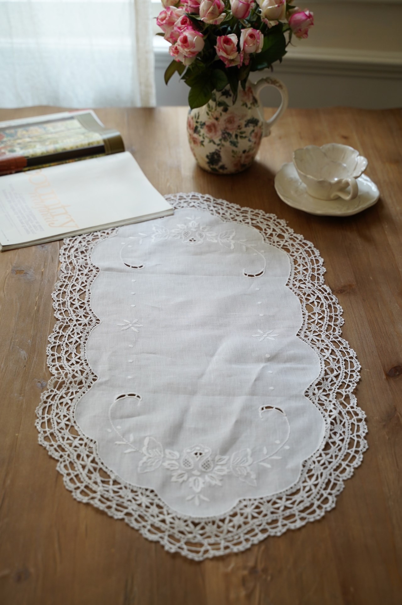 {ROLANDE.D} ∞ 橢圓蕾絲巾 40x75cm