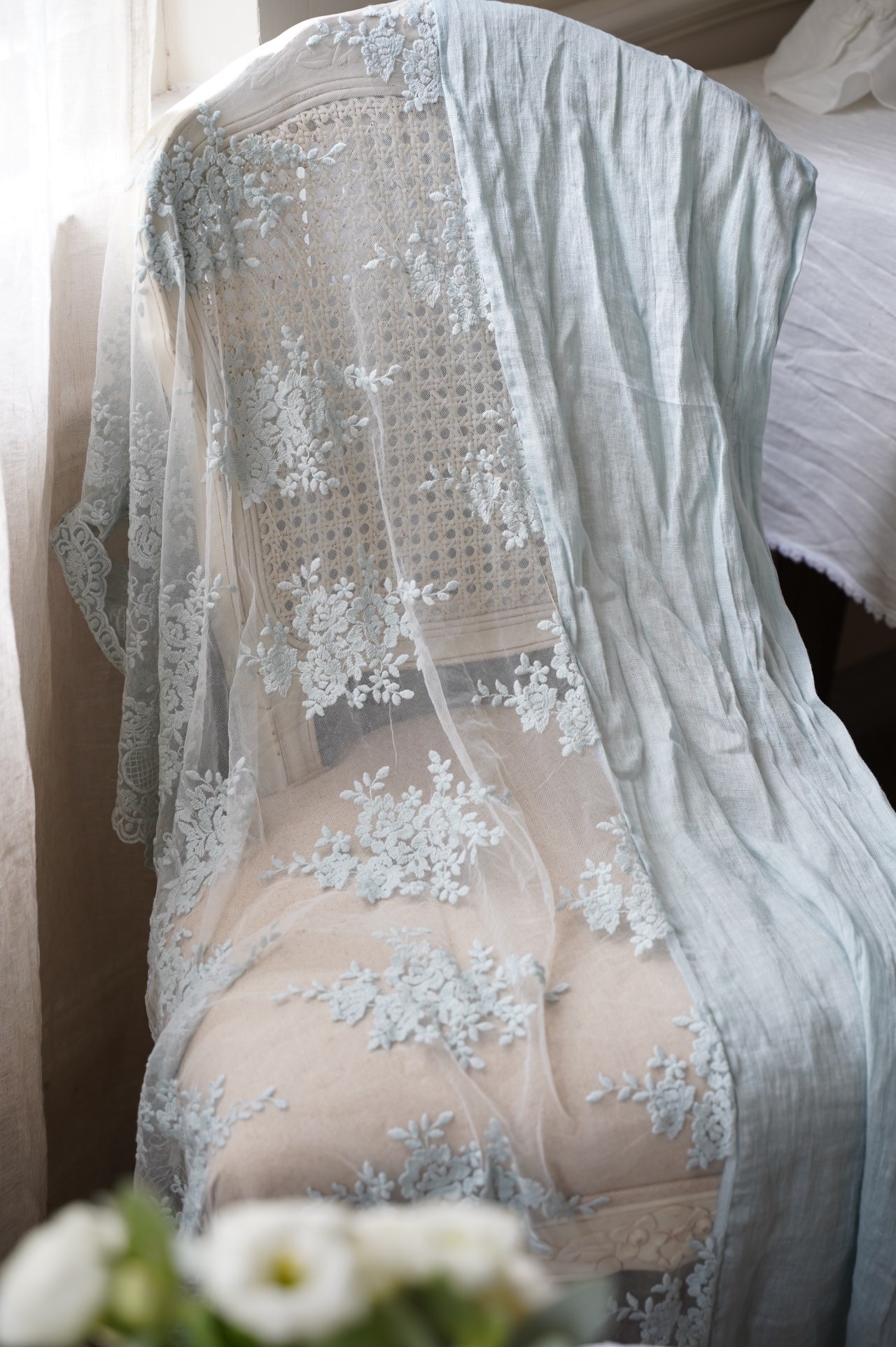 { Chez moi }∞ Provenza 亞麻蕾絲圍巾 (5色) 