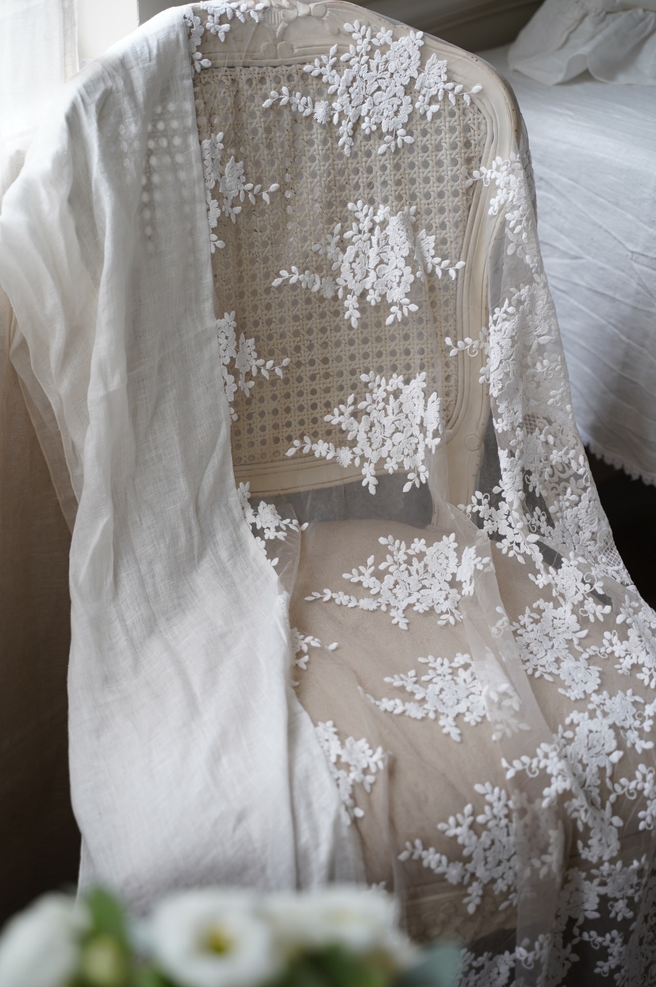 { Chez moi }∞ Provenza 亞麻蕾絲圍巾 (5色) 