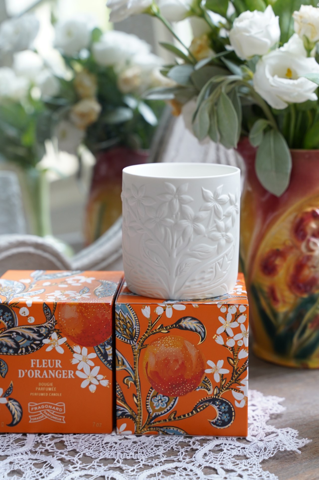 { Fragonard} ∞Fleur d'Oranger∞ 橙花白瓷香氛蠟燭  
