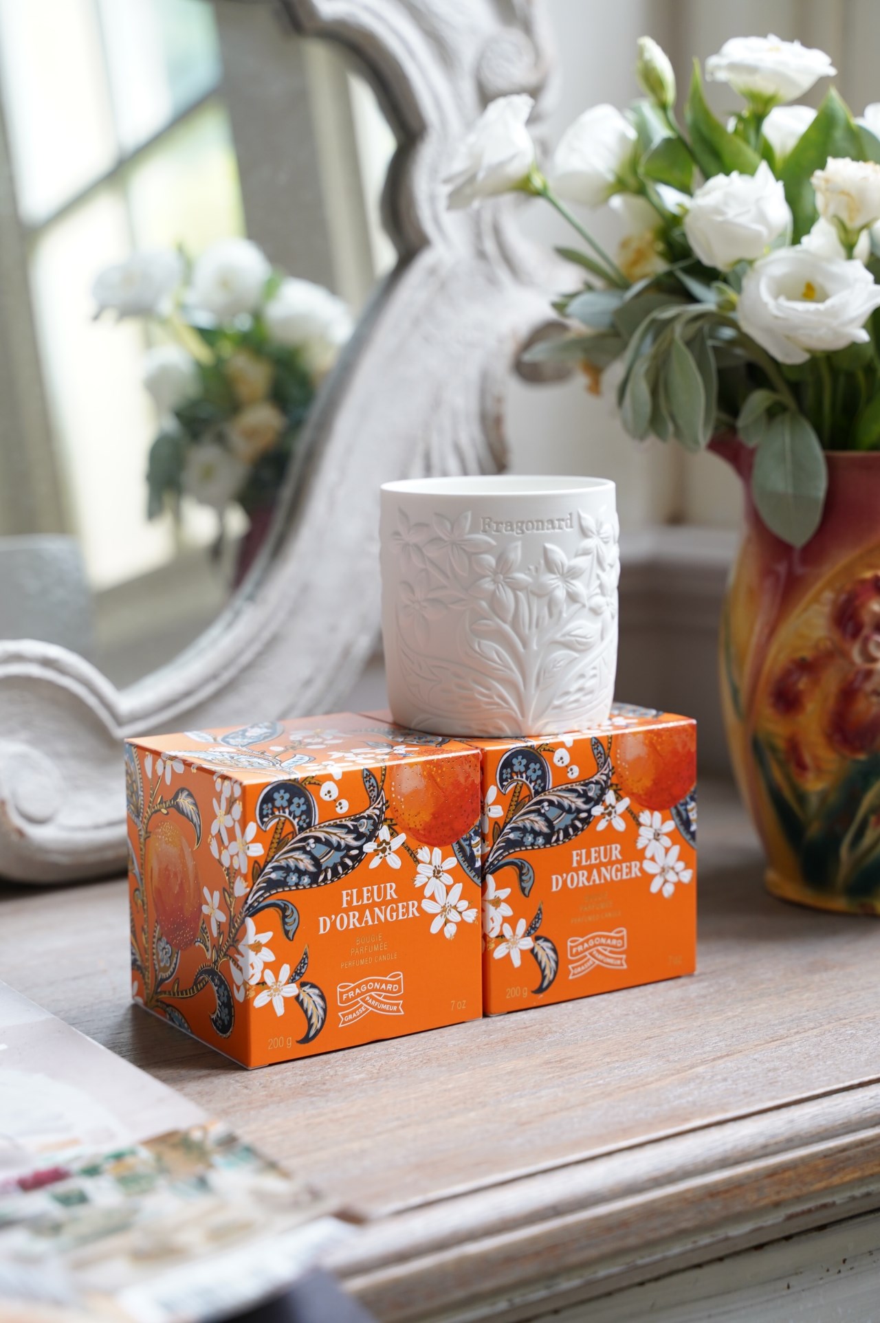 { Fragonard} ∞Fleur d'Oranger∞ 橙花白瓷香氛蠟燭  