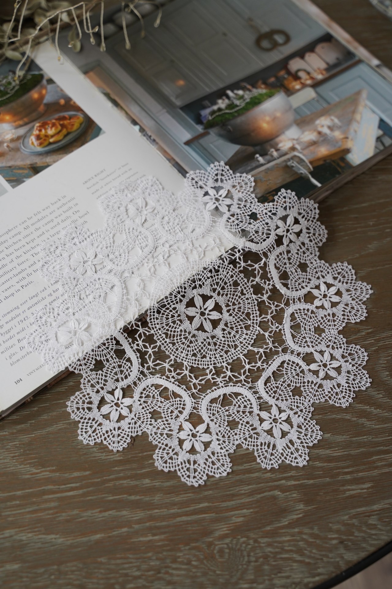 {ROLANDE.D} ∞ 雪花刺繡蕾絲巾 25cm 