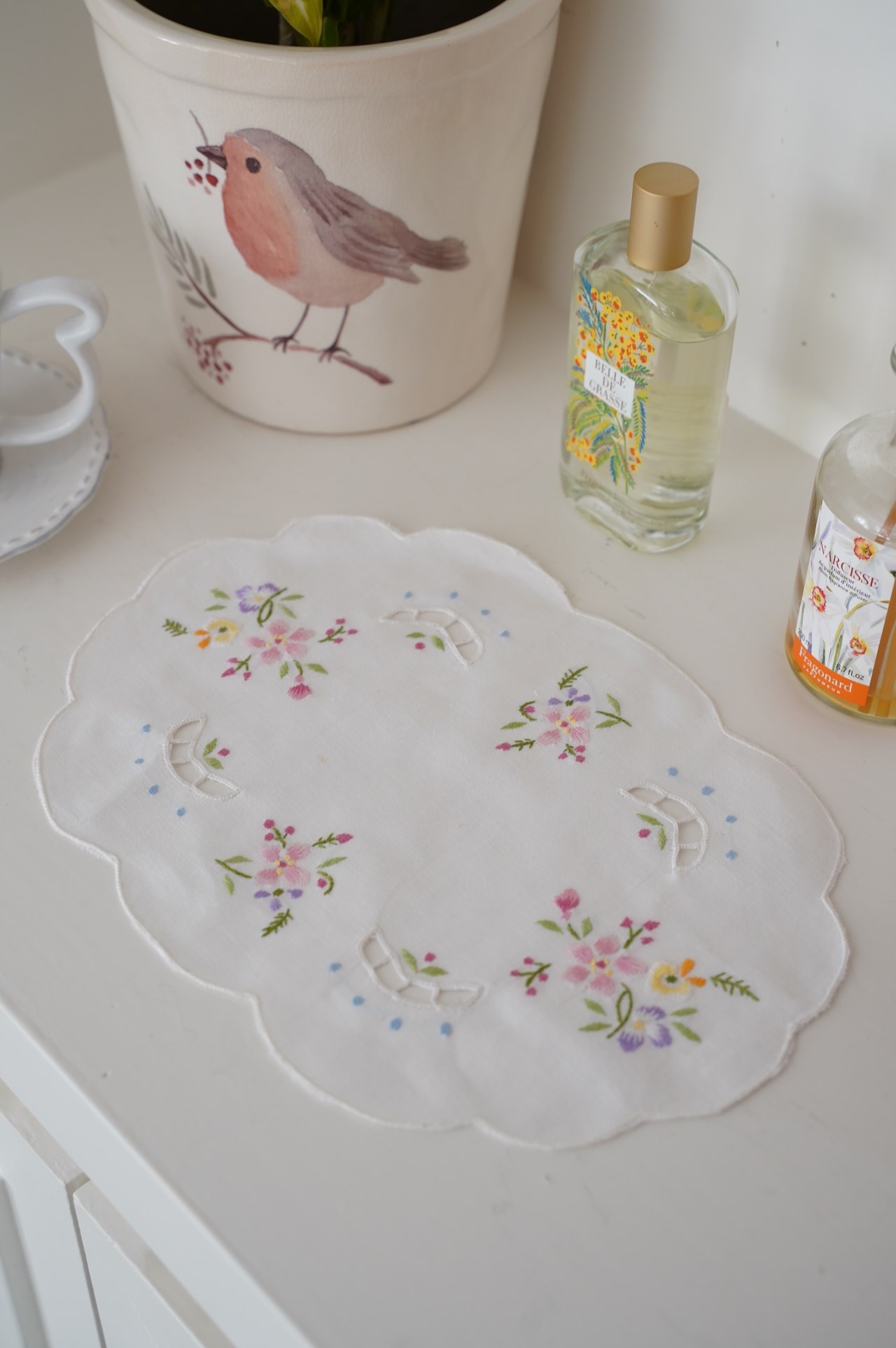 {ROLANDE.D} ∞ 刺繡花朵蕾絲巾 20x30cm