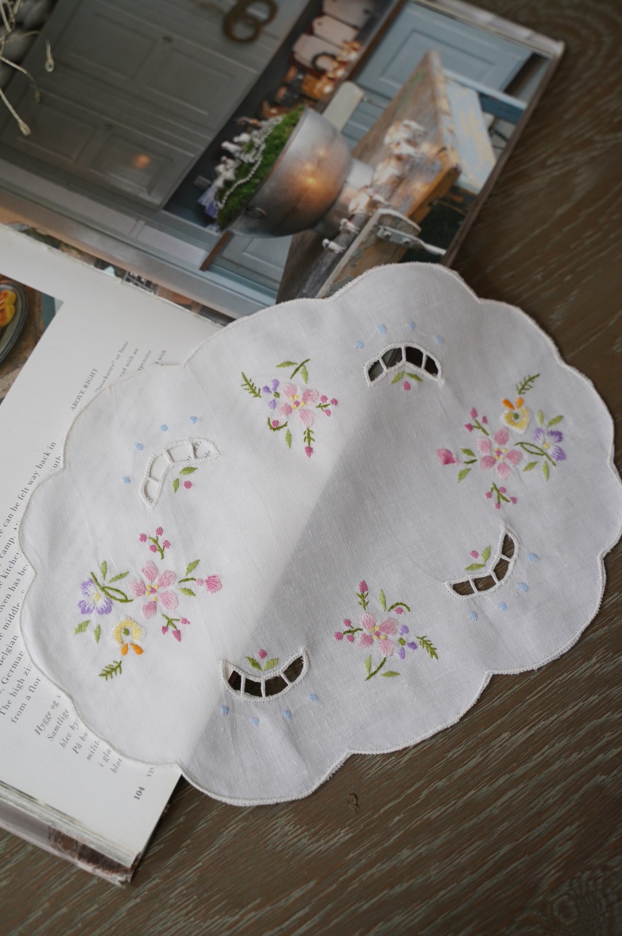 {ROLANDE.D} ∞ 刺繡花朵蕾絲巾 20x30cm