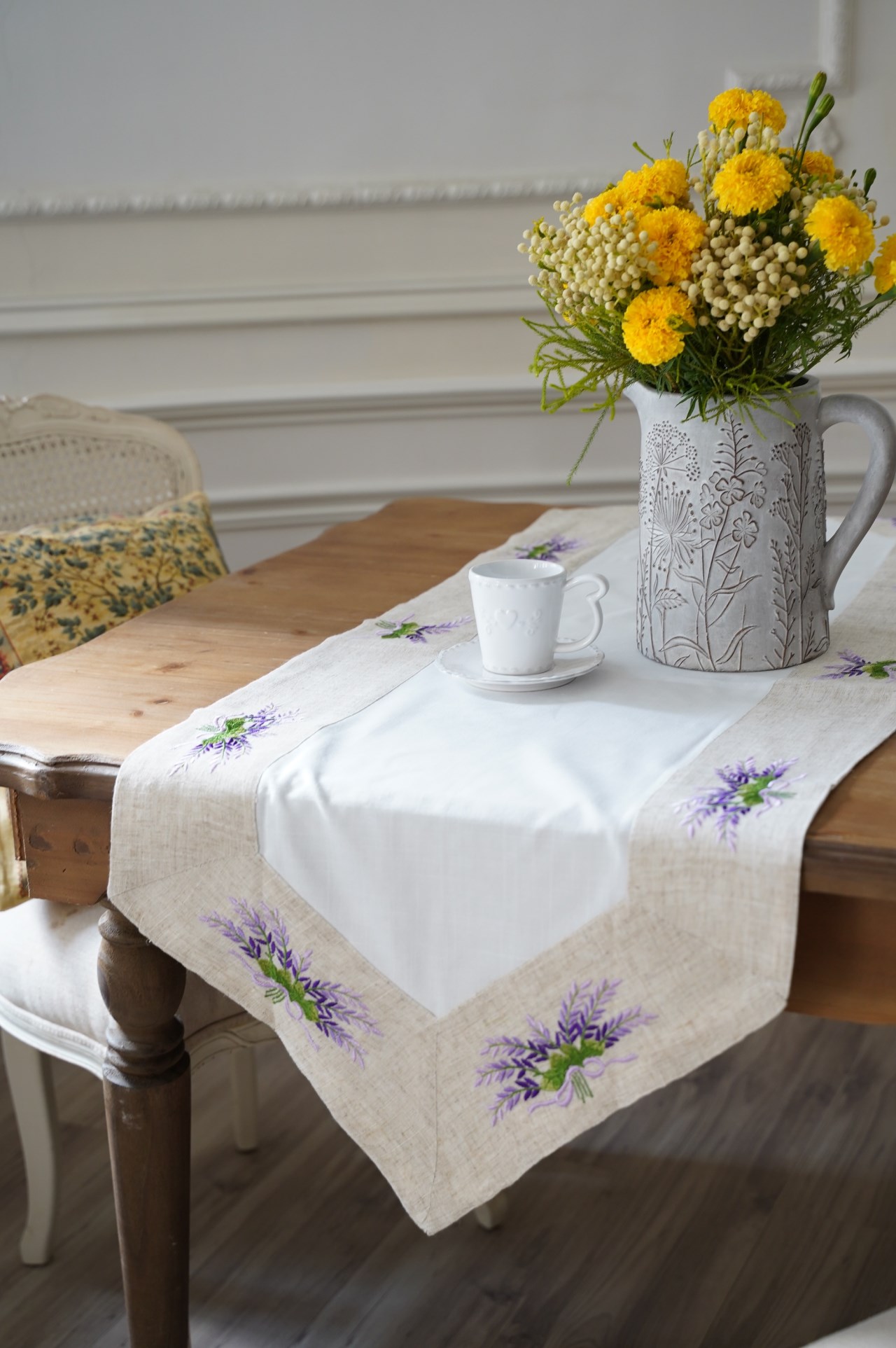 {ROLANDE.D} ∞ 薰衣草刺繡桌旗-45x150cm