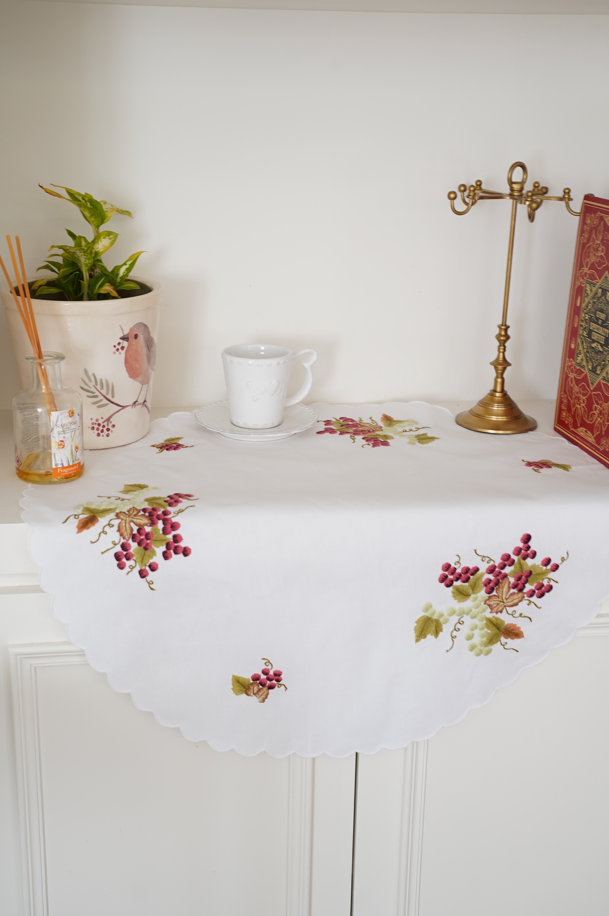 {ROLANDE.D} ∞ 葡萄刺繡蕾絲巾 60cm