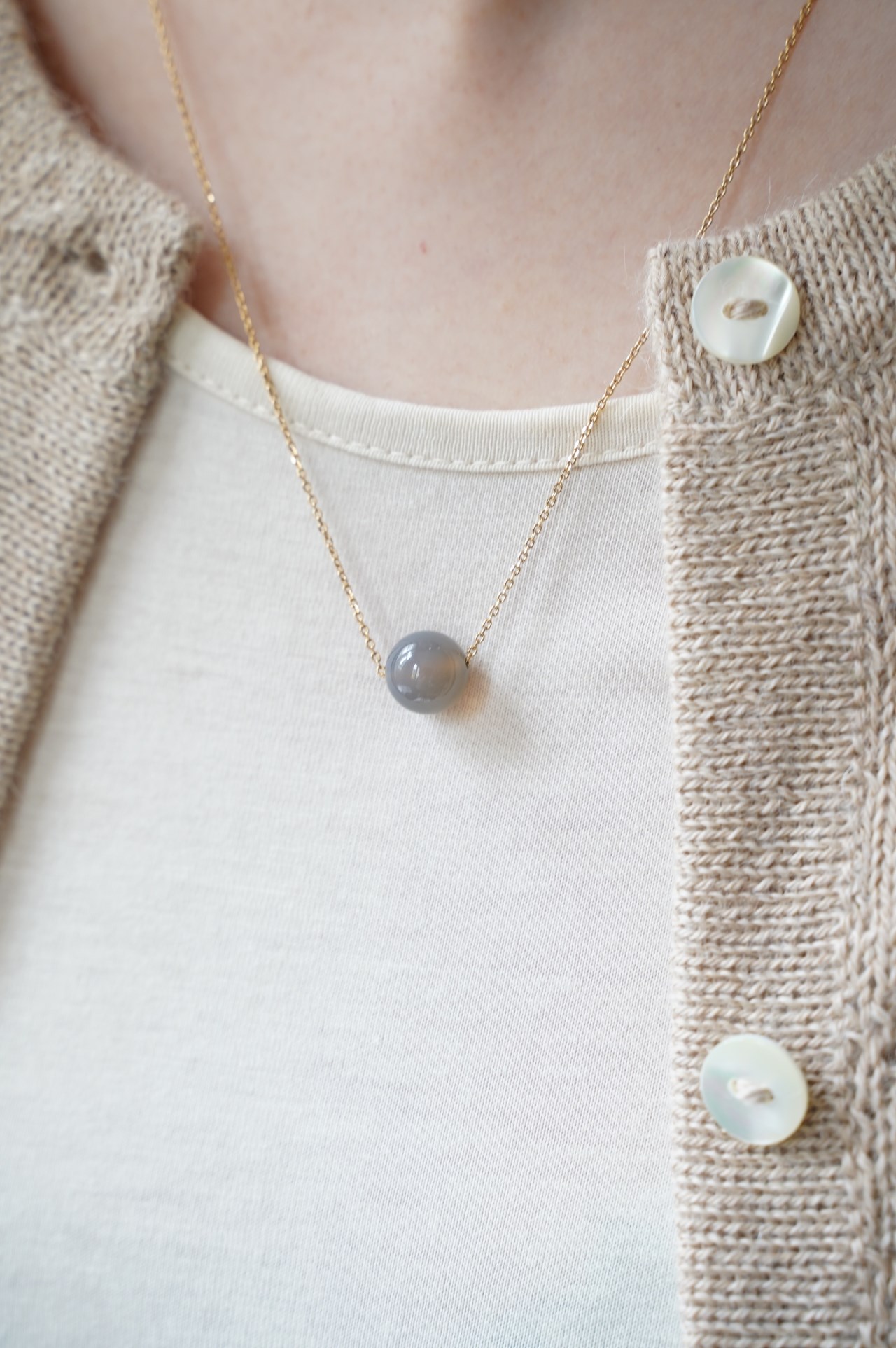 {Titlee} ∞INWOOD天然石項鍊-46cm -(兩色)