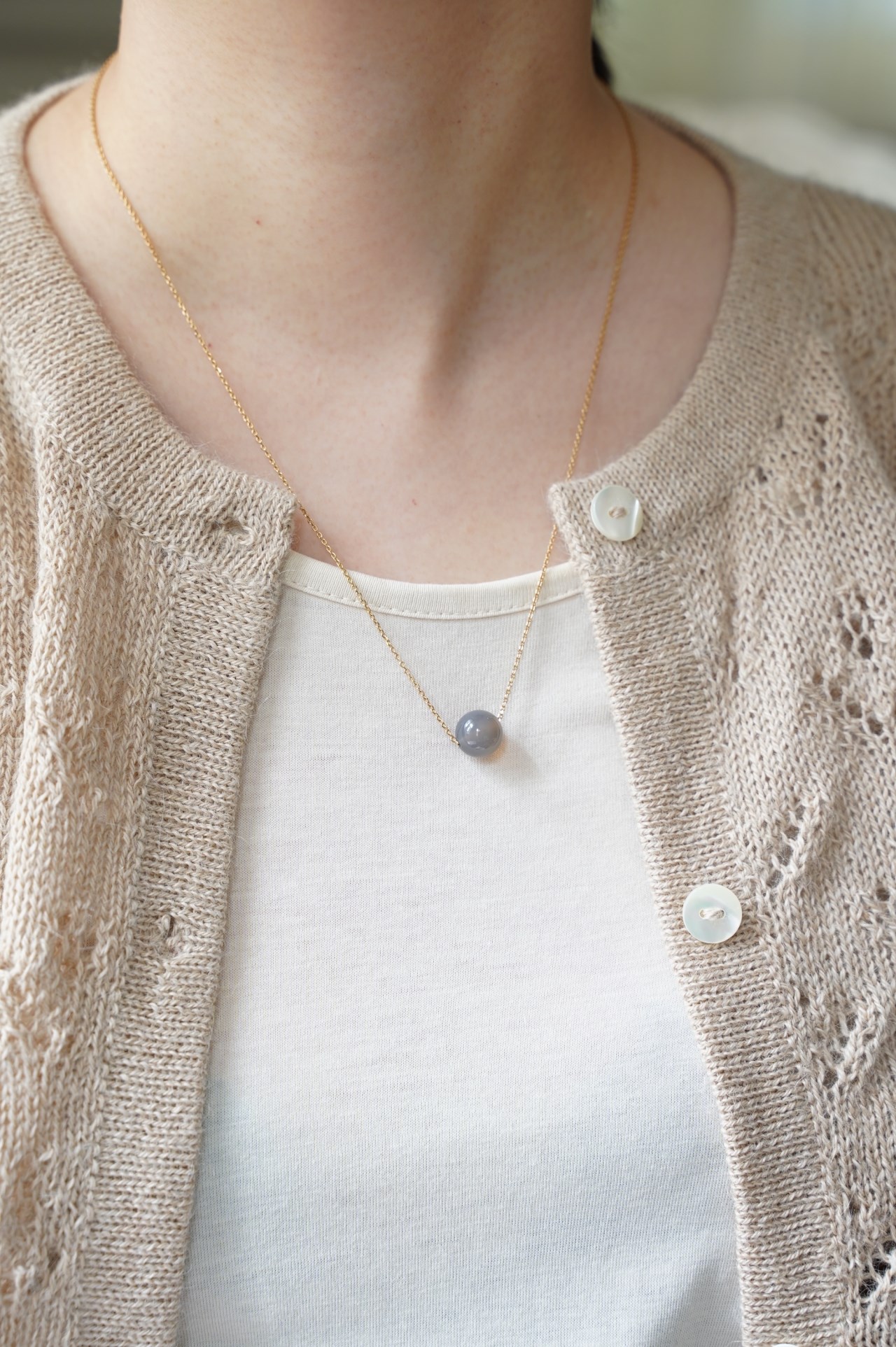 {Titlee} ∞INWOOD天然石項鍊-46cm -(兩色)