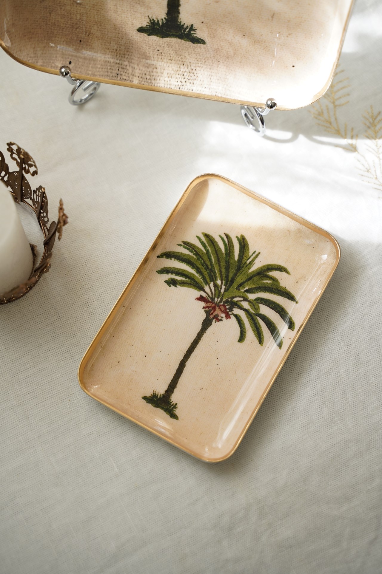 {Bon Coeurs} ∞棕梠樹∞搪瓷彩繪托盤 (兩款)