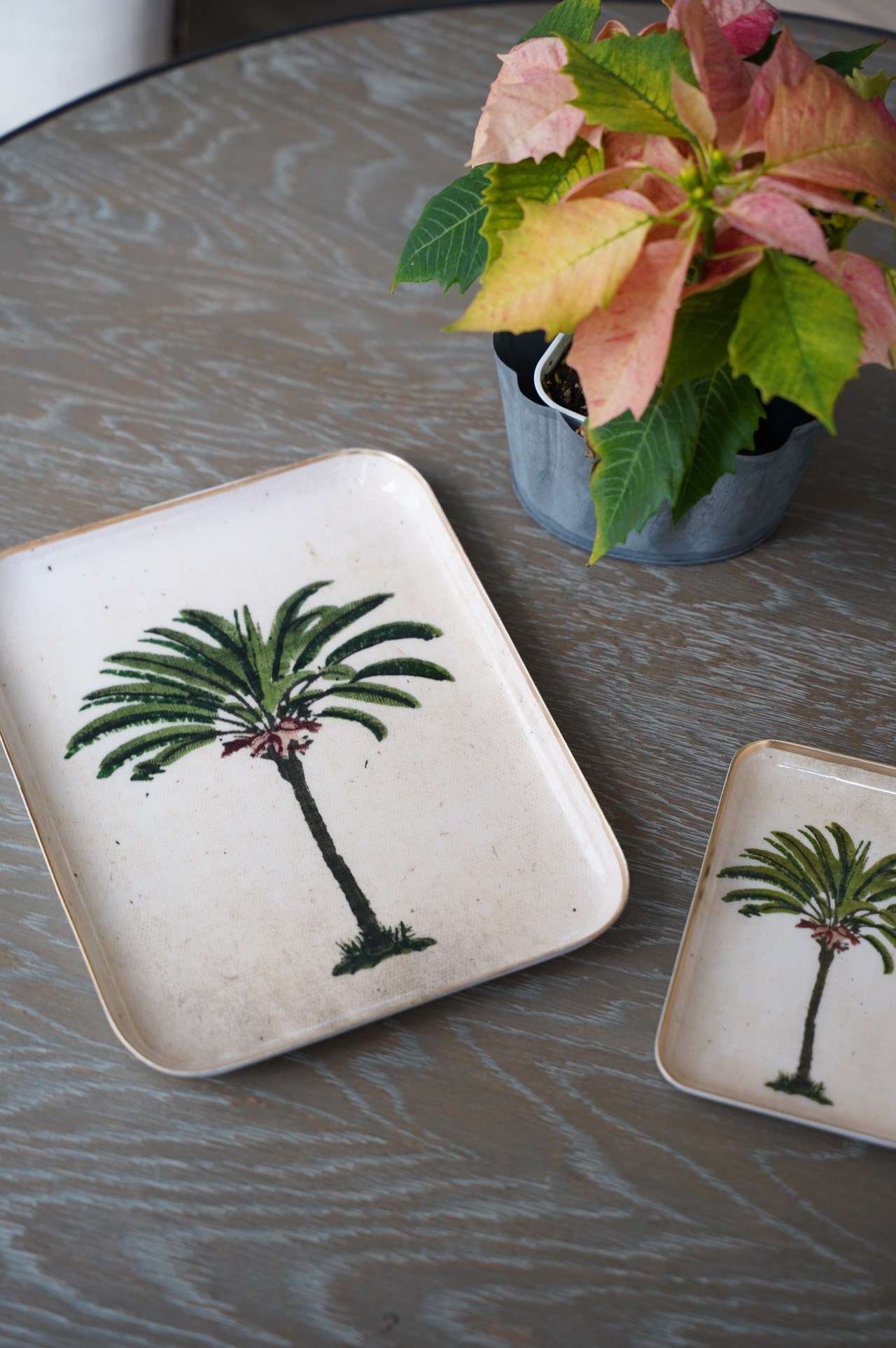 {Bon Coeurs} ∞棕梠樹∞搪瓷彩繪托盤 (兩款)