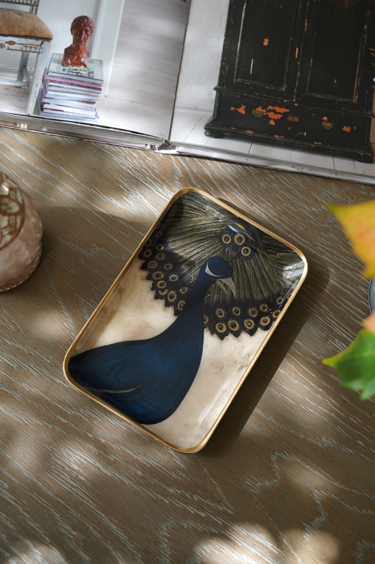 {Bon Coeurs} ∞孔雀∞搪瓷彩繪托盤