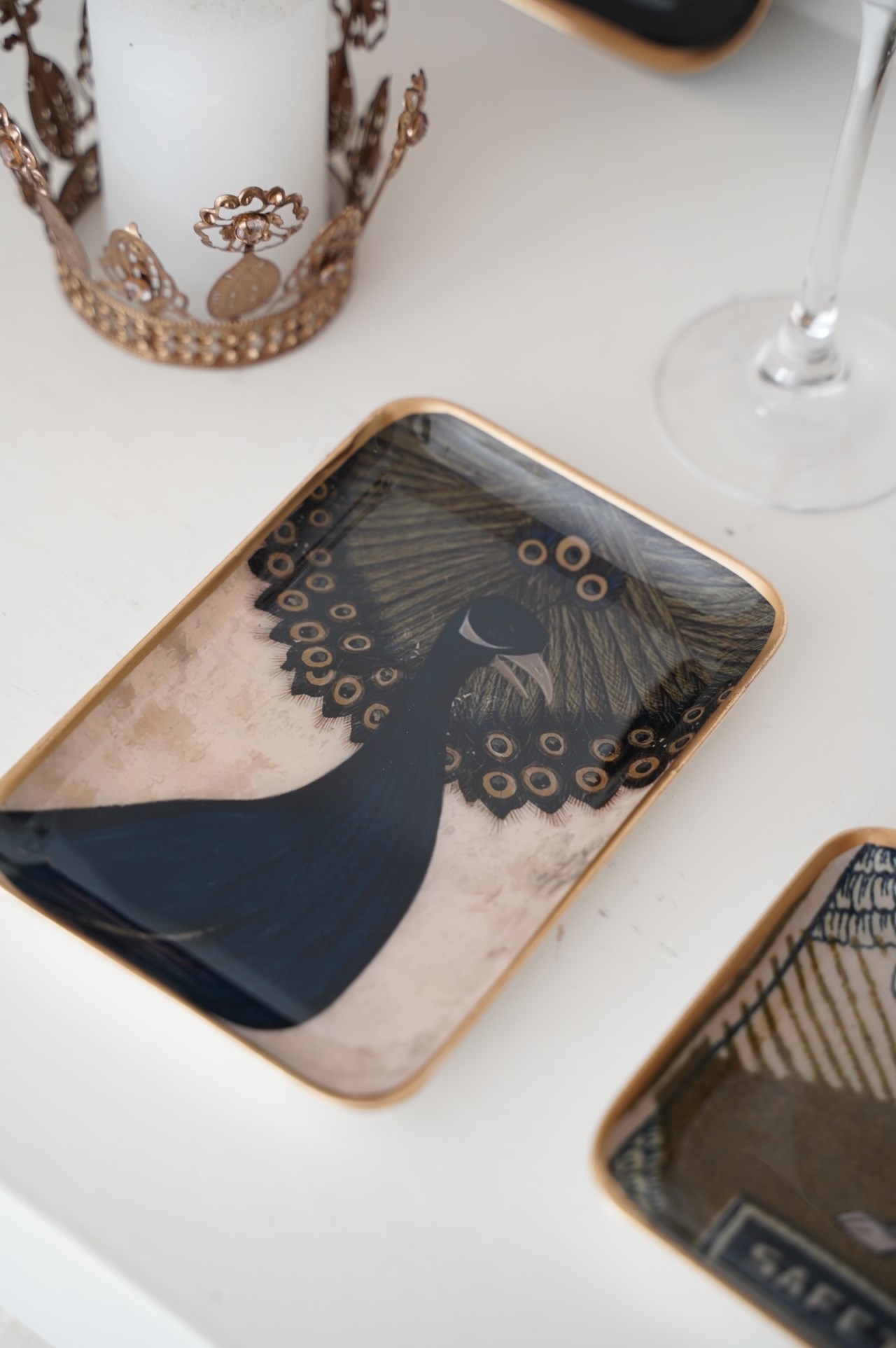 {Bon Coeurs} ∞孔雀∞搪瓷彩繪托盤