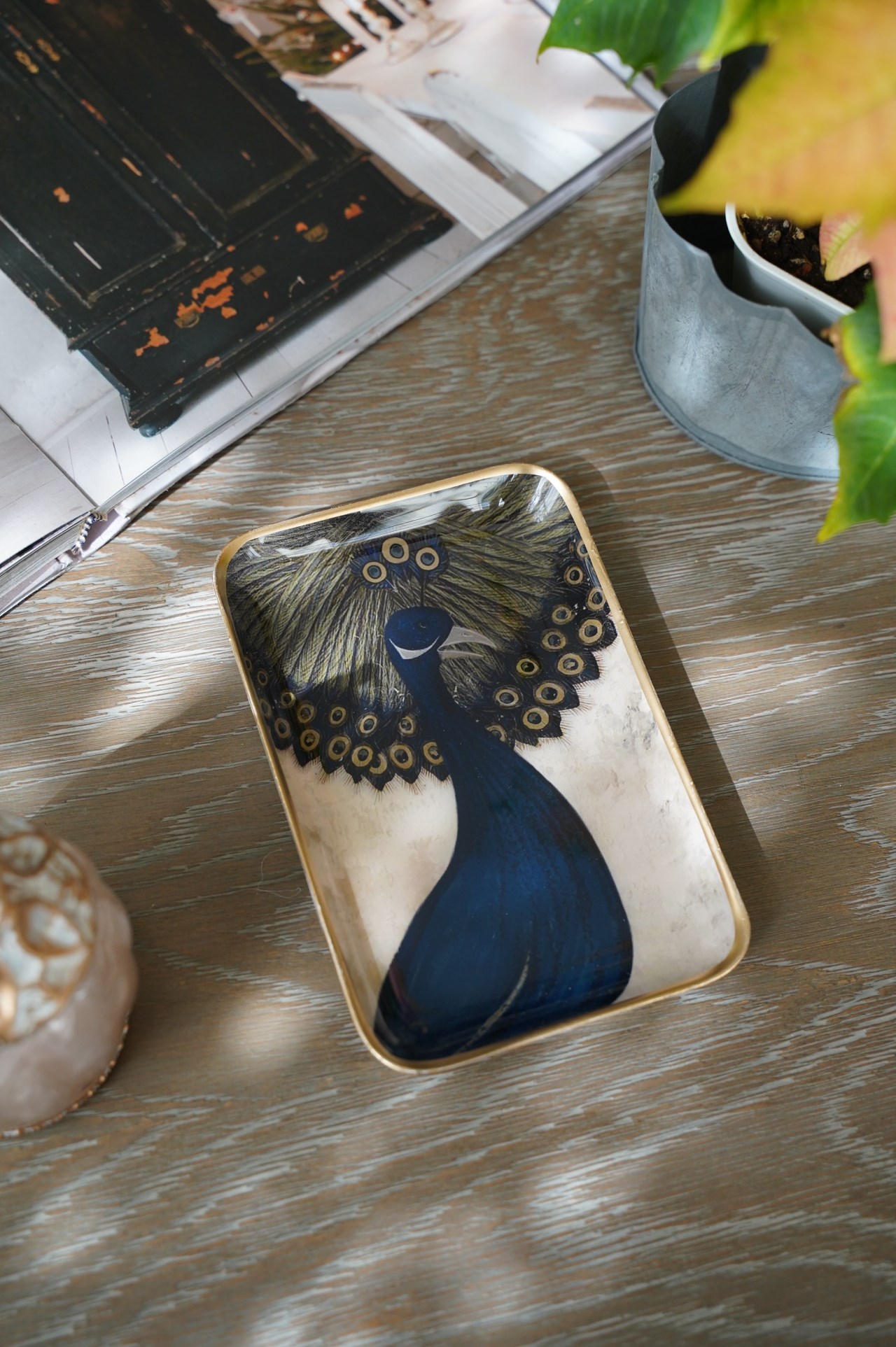 {Bon Coeurs} ∞孔雀∞搪瓷彩繪托盤