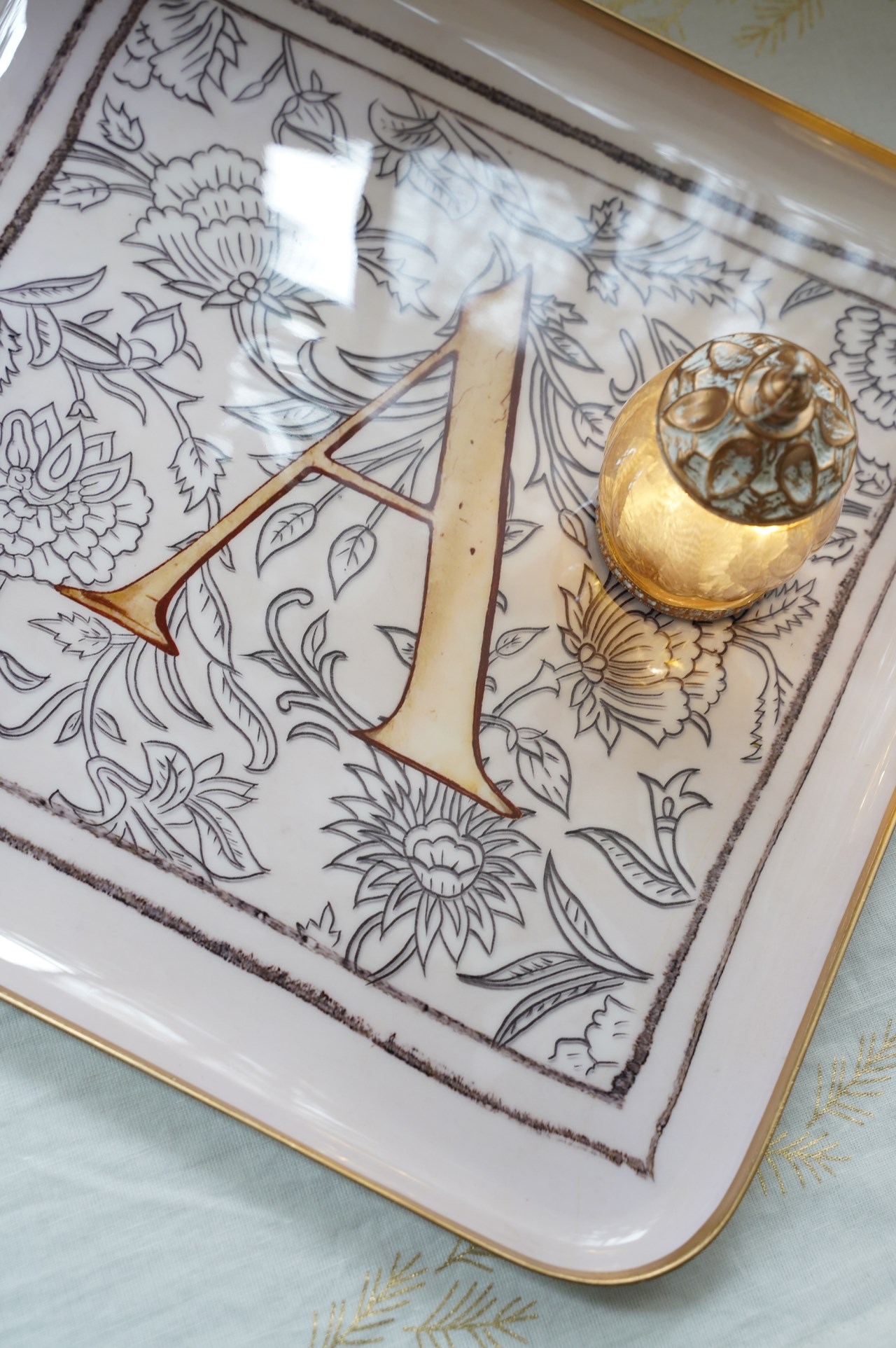 {Bon Coeurs} ∞字母A∞搪瓷彩繪托盤