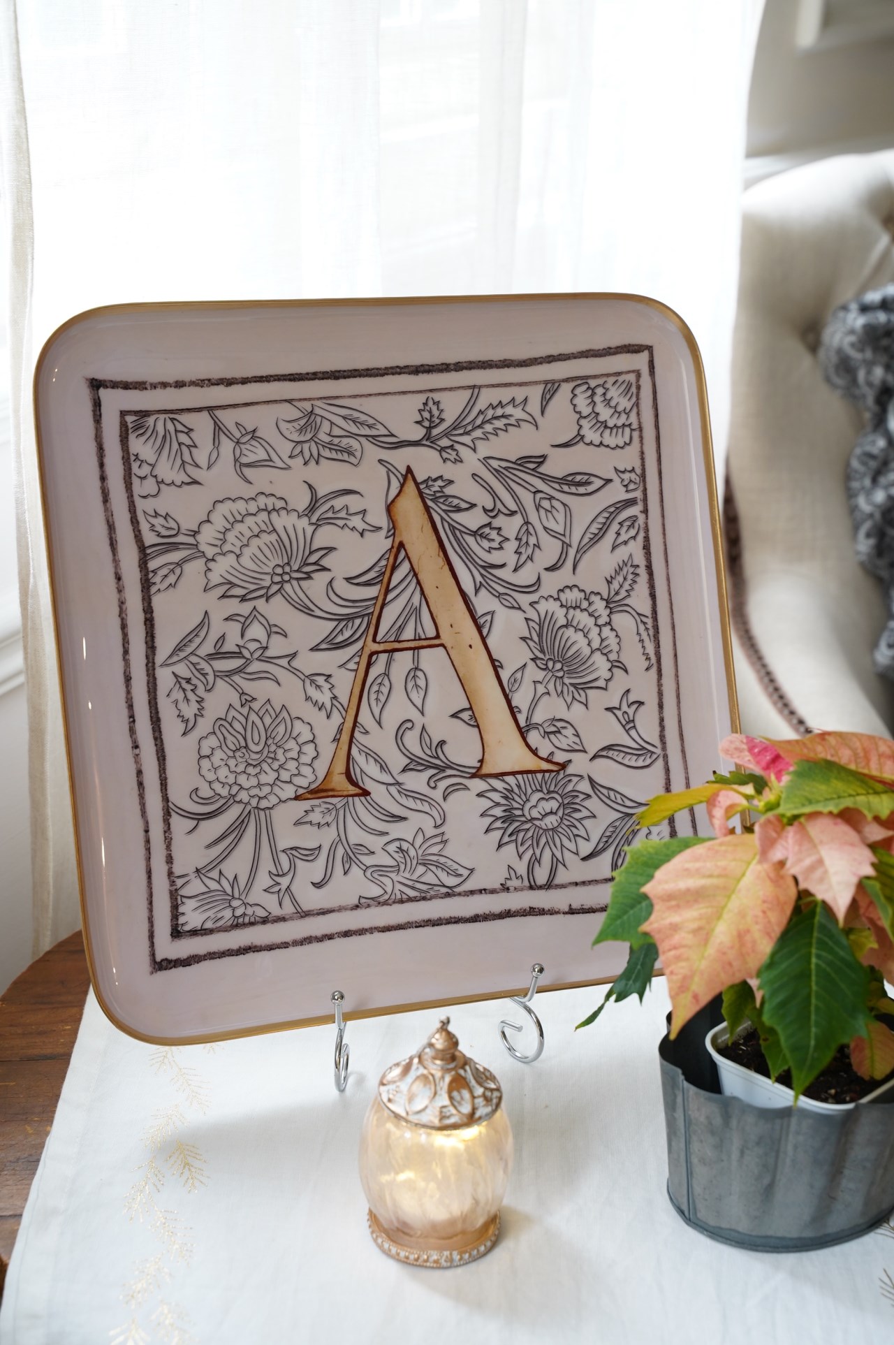 {Bon Coeurs} ∞字母A∞搪瓷彩繪托盤