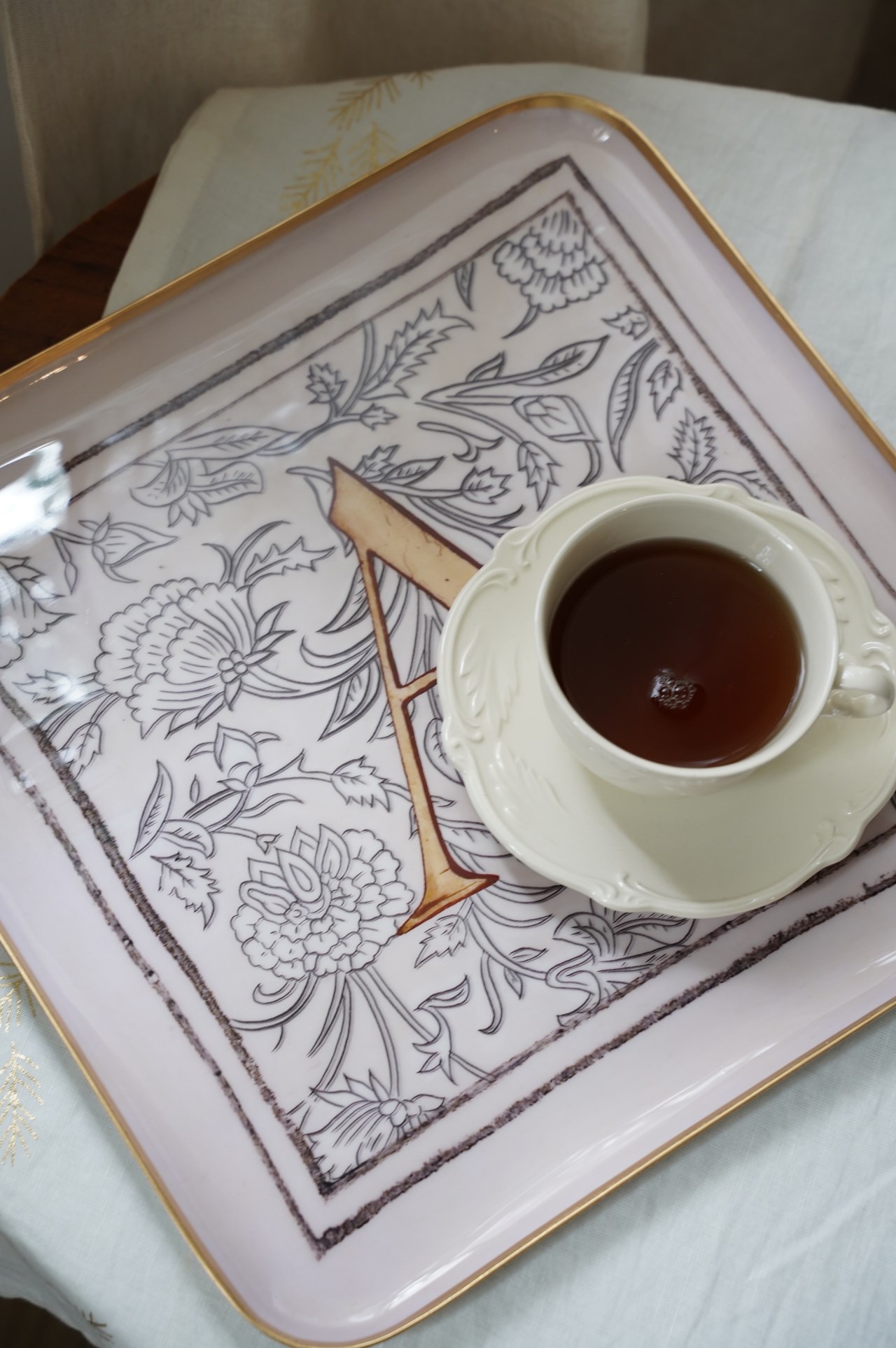 {Bon Coeurs} ∞字母A∞搪瓷彩繪托盤