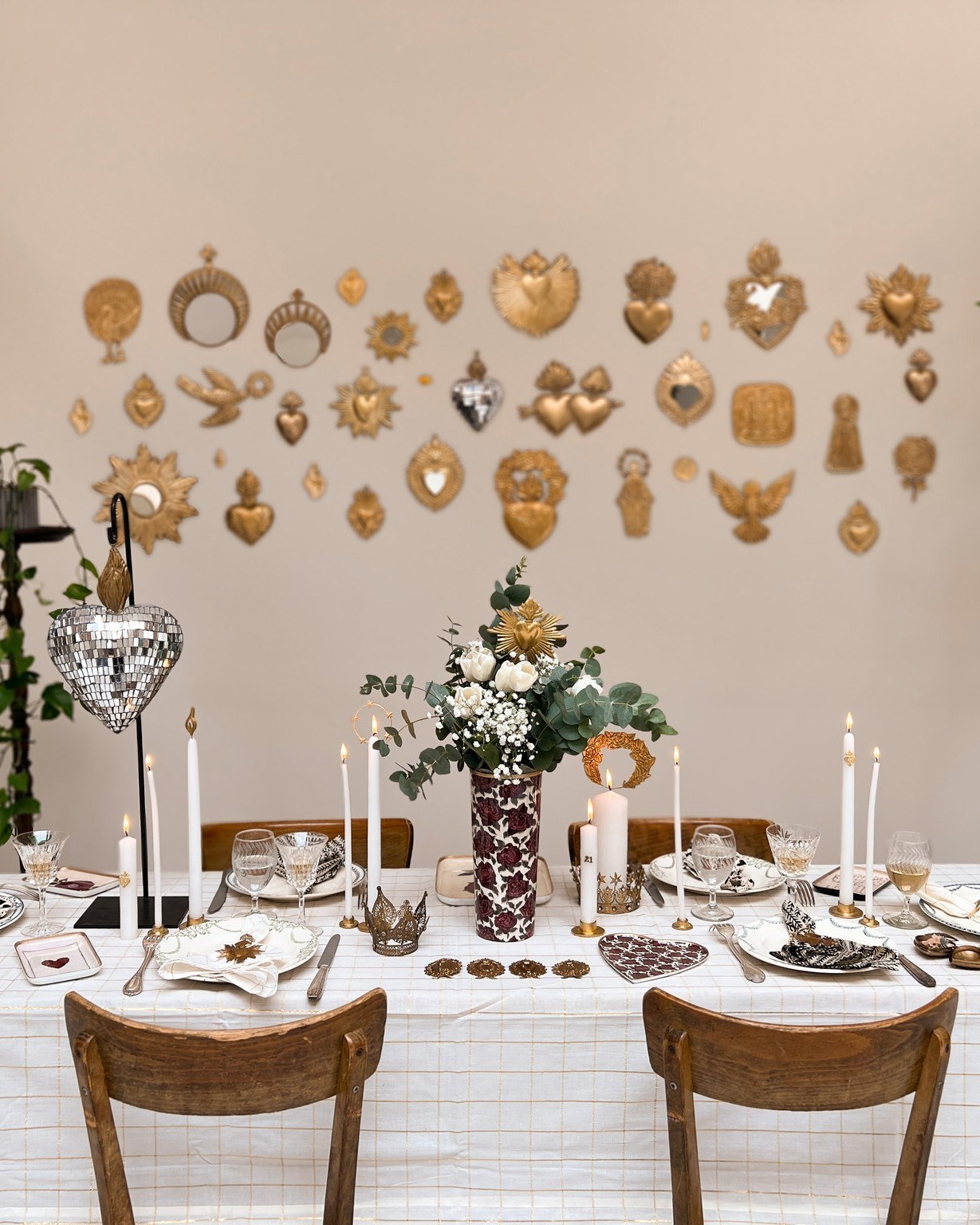 {BonCoeurs} ∞ 黃銅玻璃掛鏡 ∞ 19x16cm