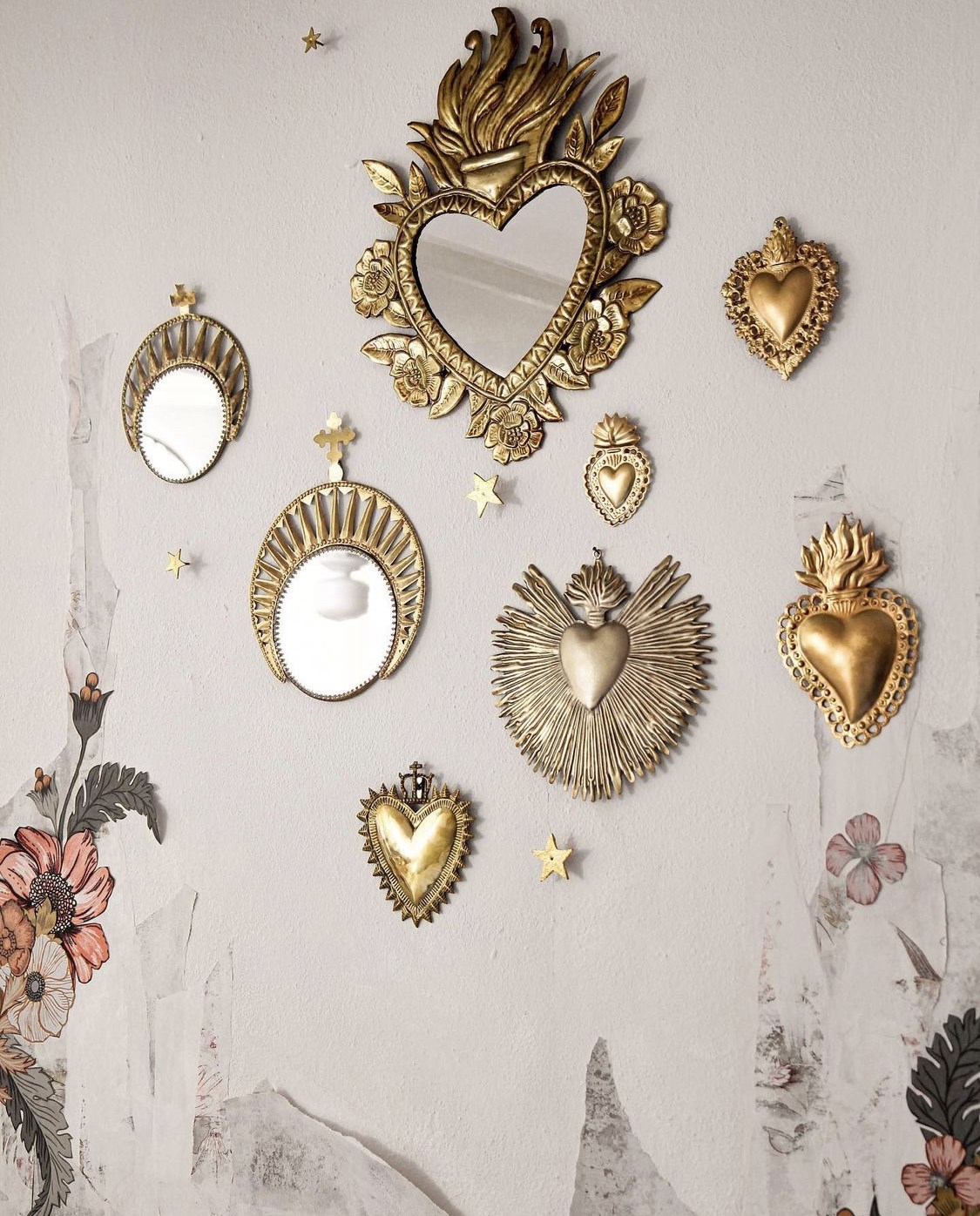 {BonCoeurs} ∞ 黃銅玻璃掛鏡 ∞ 19x16cm