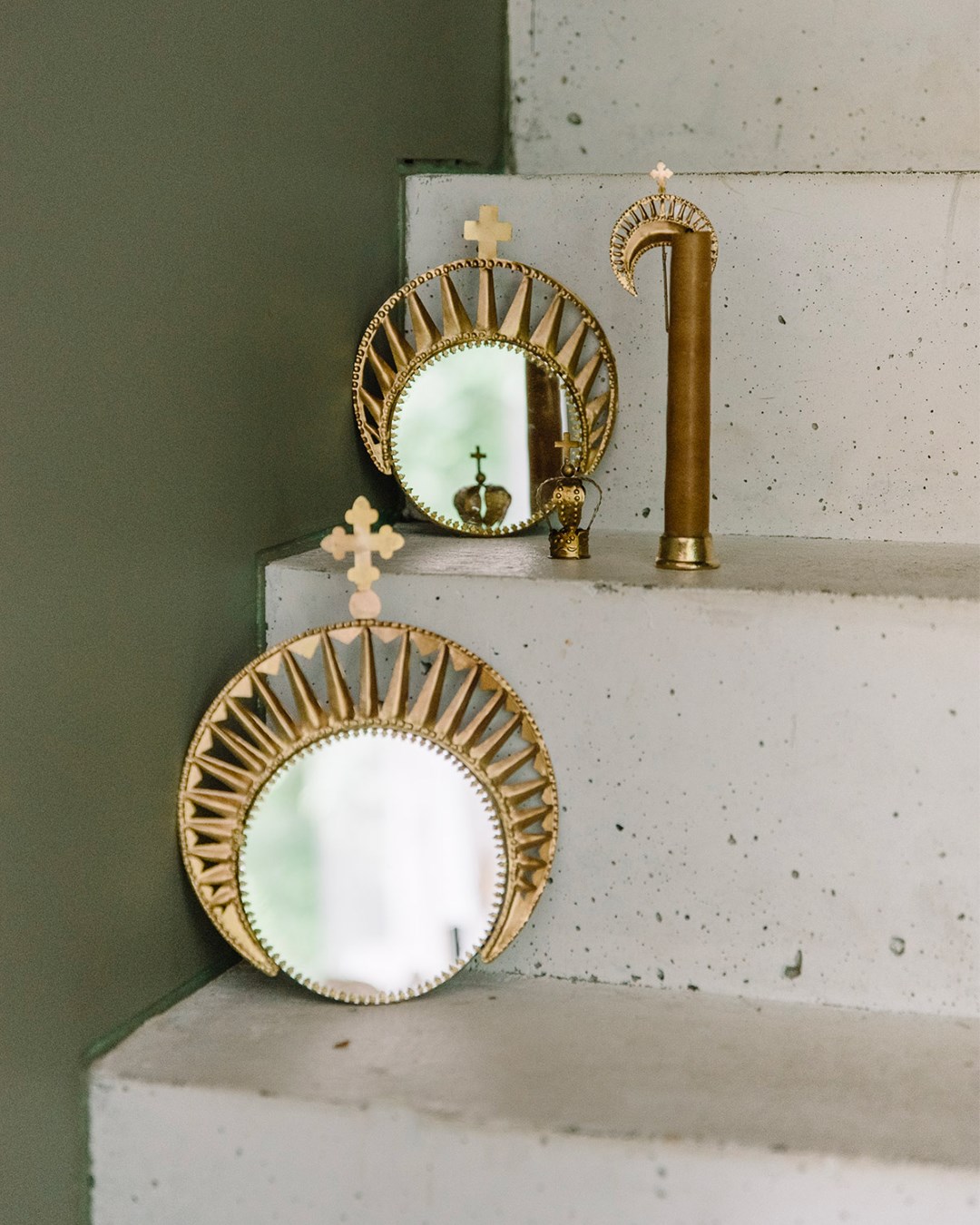 {BonCoeurs} ∞ 黃銅玻璃掛鏡 ∞ 19x16cm