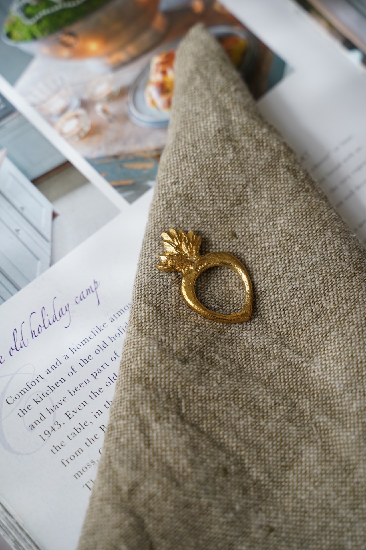 {BonCoeurs} ∞ 黃銅餐巾環-愛心