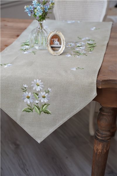 {ROLANDE.D}∞刺繡菊花桌旗 50x150cm