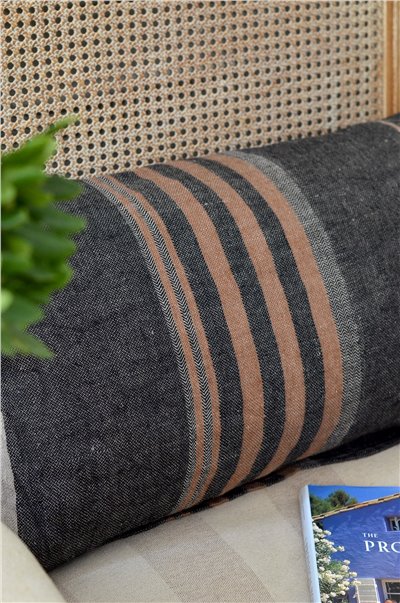{LIBECO}∞ Black stripe 亞麻巾 55x65cm