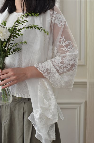 { Chez moi }∞ Chiara 亞麻蕾絲圍巾 (5色)