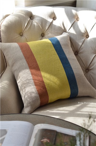{ LIBECO } ∞ Mercuiro Stripe亞麻抱枕套 50x50cm