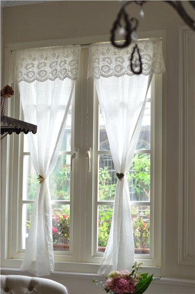 { CHEZ MOI } ∞Pizzo retro 亞麻掛簾 60x160cm (兩色)