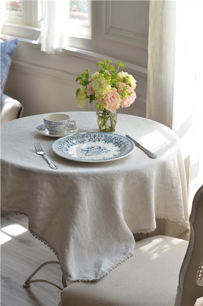 { CHEZ MOI }∞BonTon 亞麻桌巾100x100cm (2色)