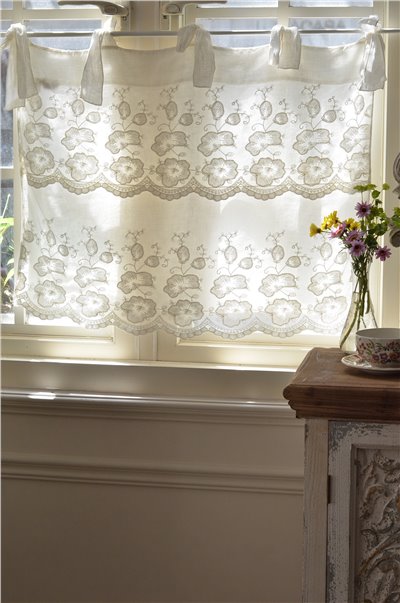 { CHEZ MOI } ∞Pizzo retro 亞麻掛簾∞70x55cm (兩色)