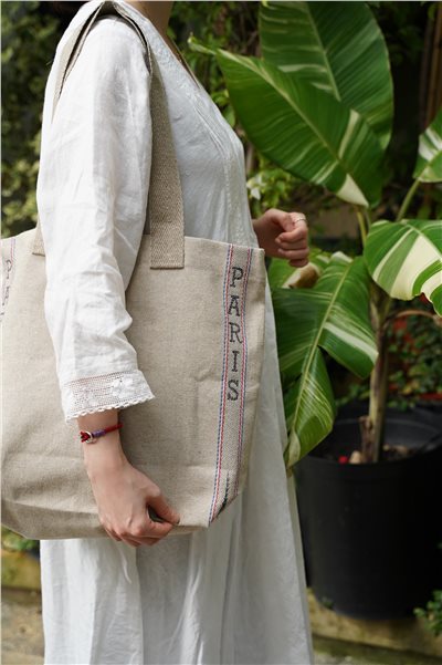 { Charvet Editions }∞ PARIS 亞麻提包