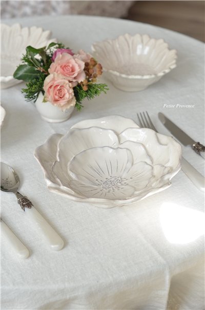 { VIRGINIA CASA }  ROMANTICA 湯盤 22cm 玫瑰白