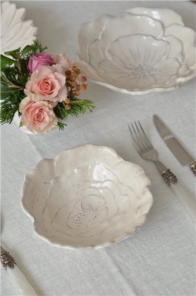 { VIRGINIA CASA} ROMANTICA 餐碗 16cm 玫瑰白