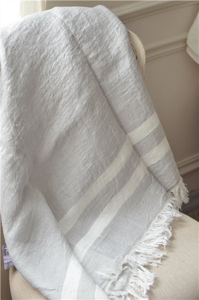 {LIBECO}∞ GRAY STRIPE 亞麻萬用毯 110x180cm 